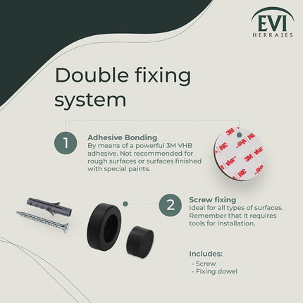 EVI | Wall/Handle Adhesive Doorstop | 0.9'' X 0.55'' | White Rubber | V2A Stainless Steel | Includes Screw + Clamping Anchor | Mod. I-254