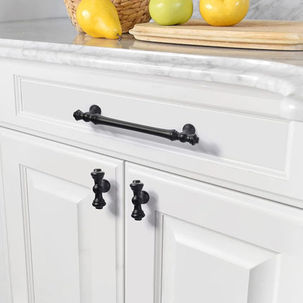 Asidrama 6 Pack 5 Inch(128mm) Matte Black Kitchen Cabinet Handles, Cabinet Pulls Kitchen Cabinet Hardware for Cupboard Drawer Pulls Dresser Handles
