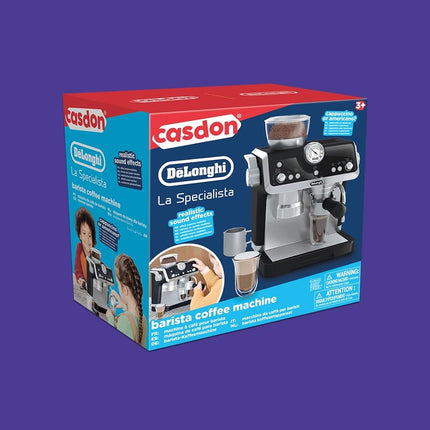 Casdon De'Longhi Toys. Barista Coffee Machine. Toy Kitchen Playset for Kids with Moving Parts, Realistic Sounds and Magic Coffee Reveal. for Children Aged 3+