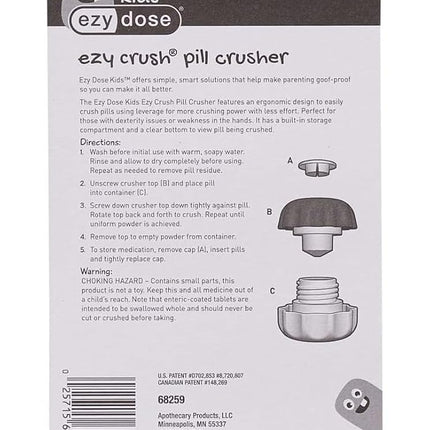 Ezy Dose Ezy Crush Pill Crusher │ Easily Crush Pills and Vitamins │ Ergonomic Grip