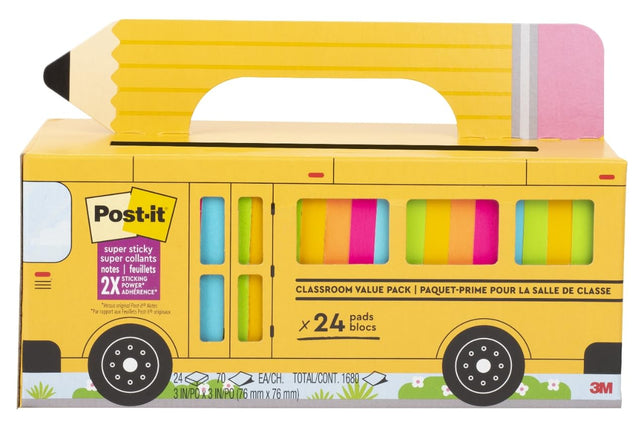 Post-it Super Sticky Notes Value Pack, 24 Pads in 