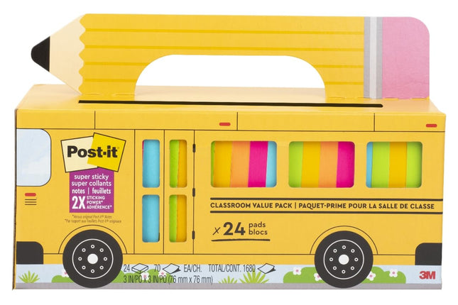 Post-it Super Sticky Notes Value Pack, 24 Pads in 