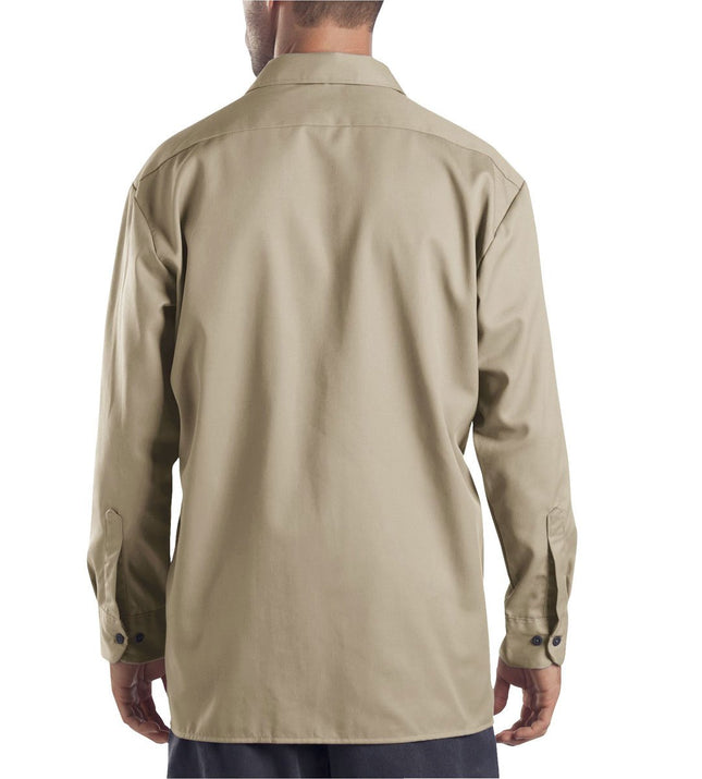Dickies - Men's Long Sleeve Shirt, Beige (Khaki), 2X Tall