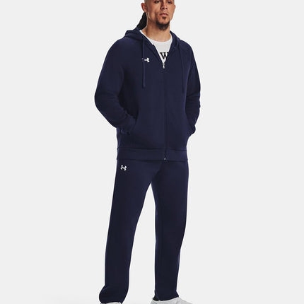 Under Armour Men's Rival Fleece Full Zip Hoodie Sweatshirt Hooded, opaco, Midnight Navy, S Tall