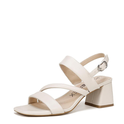 LifeStride Women's Celia Slingback Strappy Dress Sandals Heeled, Bone, 9.5 Wide