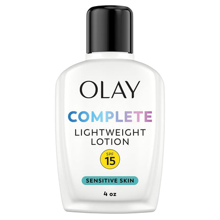 Olay Complete All Day Moisture Lotion UV Defense SPF 15, Sensitive Skin, 4 fl oz (118 ml) (1 pack)
