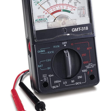Gardner Bender GMT-318 Analog Multimeter, 6 Function, 14 Range, AC / DC Volt, 500V,Black