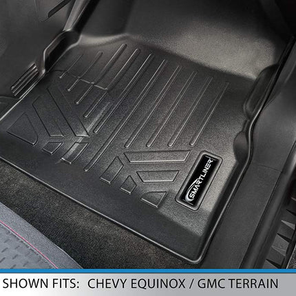 Tapis de sol et tapis de coffre SMARTLINER sur mesure noirs pour Chevy Equinox/GMC Terrain 2011-2017 avec deux points de fixation avant