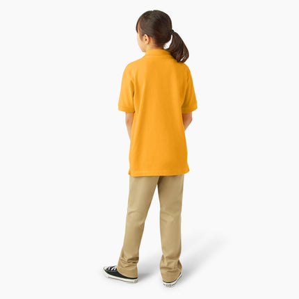 Polo piqué de manga corta Dickies para niño, dorado, talla XXS 4