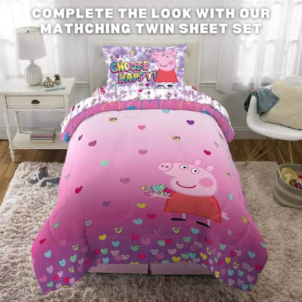 Franco Peppa Pig Parure de lit pour enfant, en microfibre ultra douce et réversible, taille simple (produit sous licence officielle)