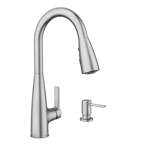 Moen 87627SRS Haelyn Single-Handle Pull-Down Sprayer Kitchen Faucet with Reflex and Power Clean, Spot Resist Stainless