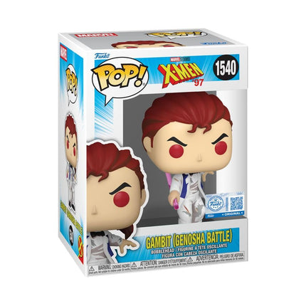 Funko Pop! Figura de vinilo, X-Men '97 Gambit Batalla de Genosha #1540, Exclusivo de Entertainment Earth, 4.75 pulgadas, Caja con ventana