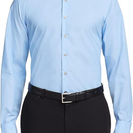 UNLISTED Men's Dress Shirt Solid, Light Blue, 17.5