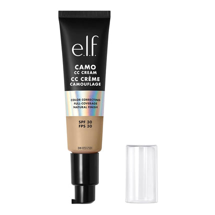 e.l.f. Camo CC Cream, Color Correcting Medium-To-Full Coverage Foundation, Improves Skin Texture & Tone, Vegan & Cruelty-Free, Light 205 C
