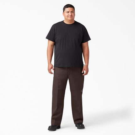 Dickies Men's Loose Fit Double Knee Work Pants – Durable Twill Utility Trousers for Construction, Warehouse, Industrial Use, Dark Brown, 40W x 32L