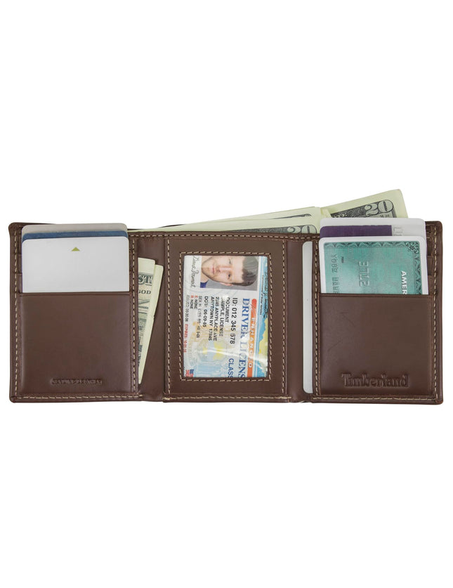 Timberland Men's Leather Trifold With Id Window Tri Fold Wallet, Brown (Hunter), One Size UK