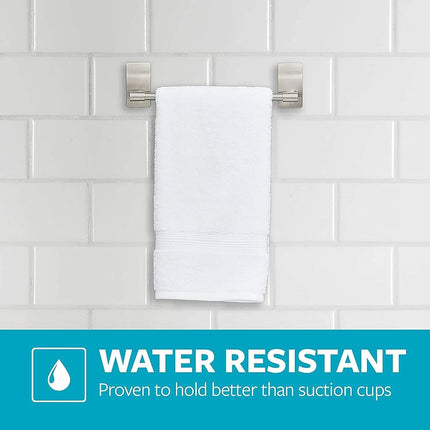 Command Hand Towel Bar, Satin Nickel Finish and 4 Water-Resistant Strips