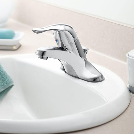 Moen L4605 Chateau - Grifo de baño de un solo mando sin conjunto de desagüe, cromado