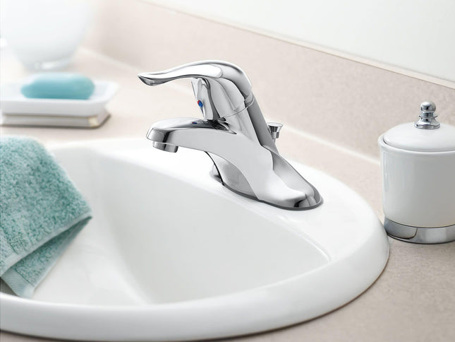 Robinet de salle de bain monotrou Moen L4605 Chateau sans bonde, chrome