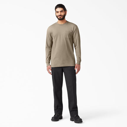 Dickies Men's Big-Tall Long Sleeve Heavyweight Crew Neck, Desert Sand, XX-Large/Tall