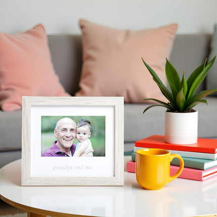 Kate & Milo Rustic Grandpa & Me Frame, White, 8.5" x 7.5", Father's Day, Grandparents Day, New Baby Gift