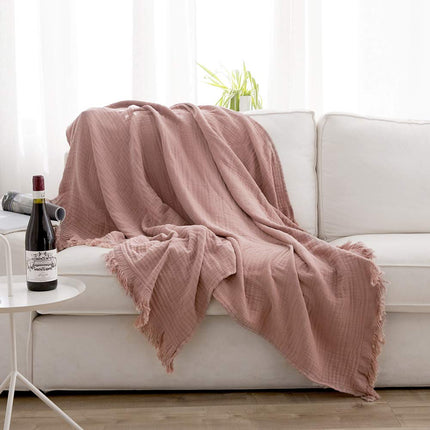 Simple&Opulence Cotton Muslin Throw Blanket for Be