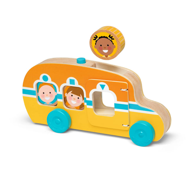 Melissa & Doug GO Tots Wooden Toy Race Bus (1 Bus,