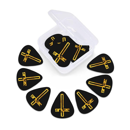 12 Pack Christian-Jesus-Flat Cross Guitar Picks, 0.46 0.71 0.96mm Includes Medium Heavy Thin Thickness for Bass, Electric Acoustic Guitar, Ukulele