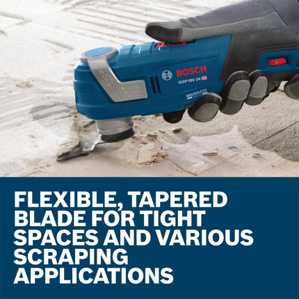 BOSCH OSL200FS 1-Piece 2 in. Starlock Oscillating Multi Tool Soft Materials High-Carbon Steel Flexible Scraper Blade for Removing Caulk and Sealants