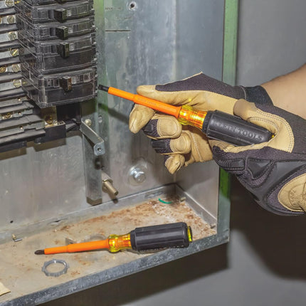 KLEIN TOOLS 2-Piece Set of 4" Insulated Screwdrivers Klein Tools 33532-INS