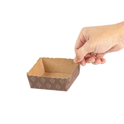Restaurantware-Panificio Premium 4 Ounce Kraft Square Baking Cups, 100 Paper Baking Cups Perfect for Muffins, Cupcakes or Mini Snacks - Greaseproof, Rippled - Disposable and Sustainable