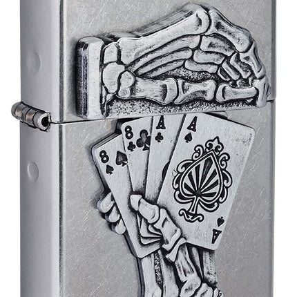 Zippo Dead Mans Hand Emblem Design Pocket Lighter