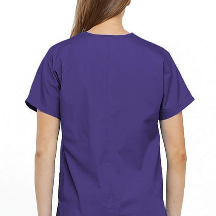 Cherokee Scrubs for Women Workwear Originals V-Neck Top 4700, Grape, XXS