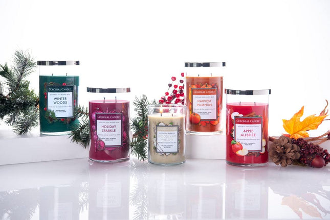 Vela aromática Colonial Candle de 2 mechas en vaso con tapa - Winter Woods (538g) - Fragancia especiada de invierno para tu hogar - Vela aromática grande con hasta 60 horas de duración - Mezcla de cera de soja