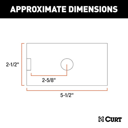CURT 45405 Trailer Hitch Receiver Adapter Reducer Sleeve, 2-1/2 to 2-Inch, Carbide Black Powder Coat