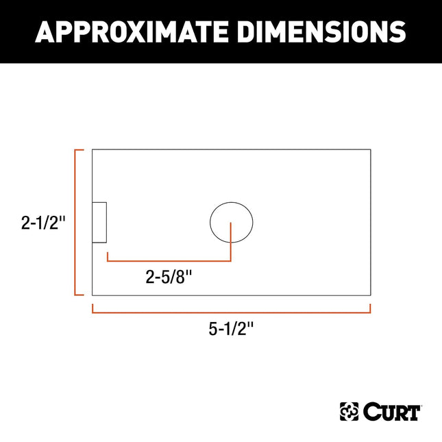 CURT 45405 Trailer Hitch Receiver Adapter Reducer Sleeve, 2-1/2 to 2-Inch, Carbide Black Powder Coat