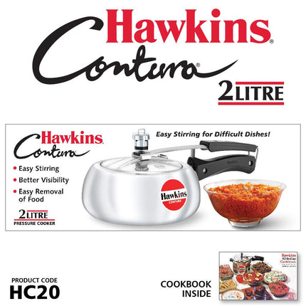 Hawkins Contura Pressure Cooker, 2 Litre Capacity