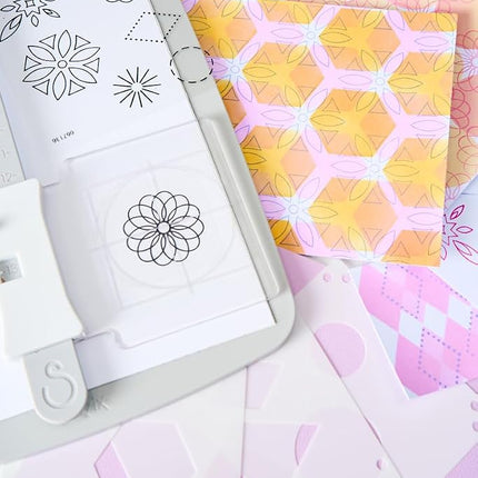 Sizzix Print and Pattern Starter Kit, Stencil & Stamp Tool Accessory, Grey
