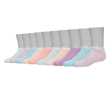 Hanes girls Comfortsoft Ankle Socks, Soft Stretch Socks for Girls, Assorted, 10-pair Pack, Ankle - Pink/Lavender/Teal - 10 Pack, Large