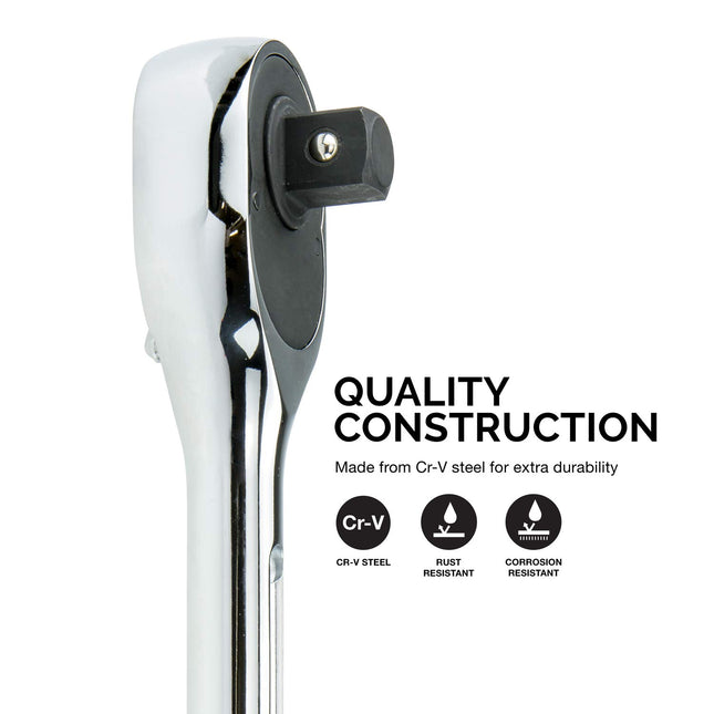 Neiko 03069A 3/4-Inch-Drive Extendable Ratchet Handle, 24-Tooth Reversible Ratcheting Feature, Extends 24 to 39 3/4 Inches