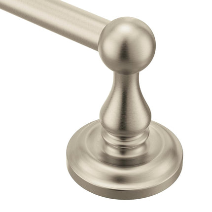 Moen BP6924BN Madison Collection Níquel Cepillado Toallero de Barra Individual para Baño de 24 Pulgadas, Montaje en Pared para Toalla de Mano o de Cuerpo