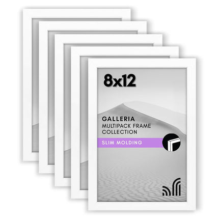 Americanflat 8x12 Picture Frame Set of 5 in White 