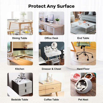 Small Square Transparent 14x14 Inch Clear Office Desk Blotter Mat Crytal Plastic Table Protector Cover Pad PVC Table Surface Proection Mat Pad Anti Scratch End Table Protector Waterproof Easy Clean