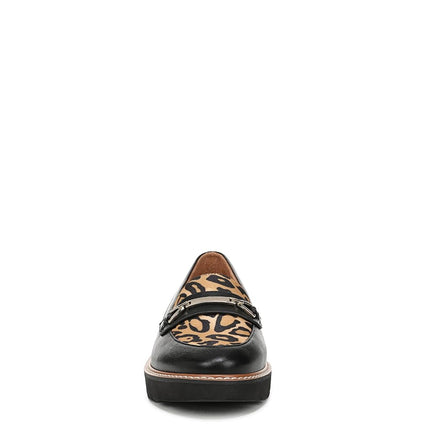 Naturalizer Women's Elin Loafer Flat, Black/Leopard Faux Leather, 6.5 Wide