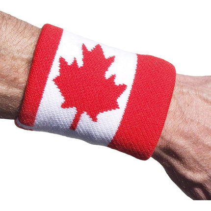 Unique Sports Flag Wristbands, Canadian Flag sweatbands, Canada