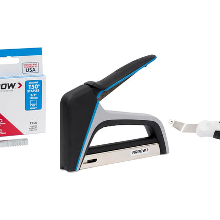 Arrow Fastener T50X Stapler Kit with Stapler, Puller & 1000 Staples