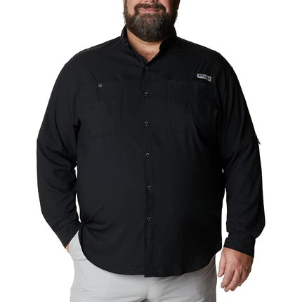 Columbia Men's Plus Tamiami II Long Sleeve Shirt, Black - Large