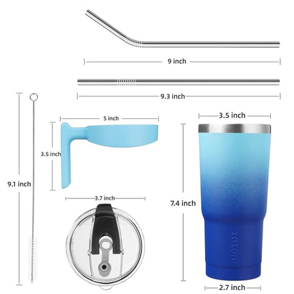 BJPKPK 600 ml Tumbler with Handle & Straw, Insulated Stainless Steel Mug