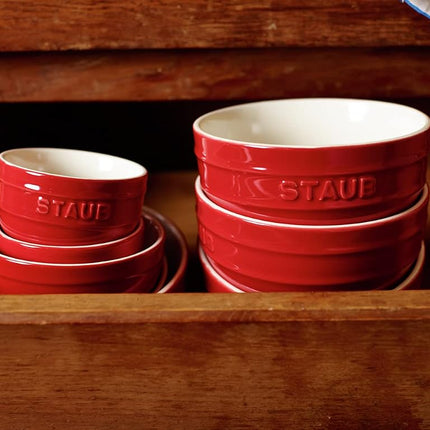 STAUB Ceramics Prep Bowl Set, 2-Piece, Cherry