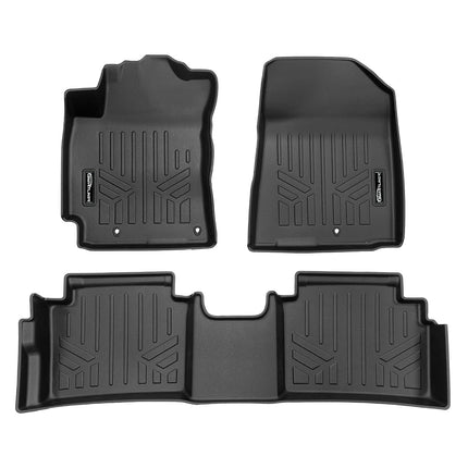 SMARTLINER Juego de tapetes para auto de 2 filas, protección para todo tipo de clima, ajuste personalizado, color negro, compatible con Kia Forte 2019-2024